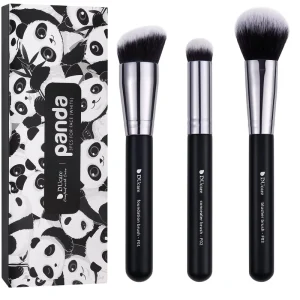 3Pcs Customizable Makeup Brush Set with Shaving Brush Foundation Contour Concealer Blusher and Kabuki Travel Brushes