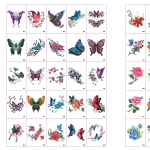 3d Tattoo Sticker Butterfly Tattoo Sticker with Direct Sales on Sale Henna Tattoo Stickers Flower