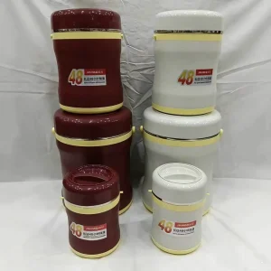 3pcs 3L 6L 12L Double Layer 48Hour Insulated Food Warmer Thermo Pot Set for Africa Commercial Restaurant Catering Use
