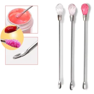 3pcs Stainless Steel Pigment Stirring Rod Spoon Microblading Tattoo Powder Ink Mixing Stick Tattoo Nail Art Stirring Mixed Tools