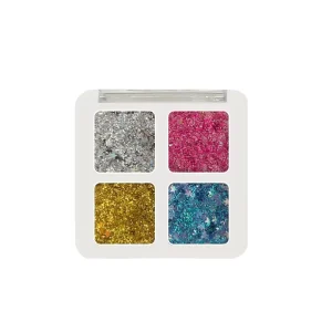4 Colors Chunky Glitter Palette for Face & Body Painting for Stage Make up Festival and Activities