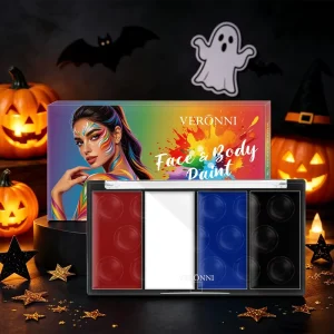 4 Colors Oil Based Face Body Paint Palette Waterproof Long Lasting Halloween Cosplay Makeup