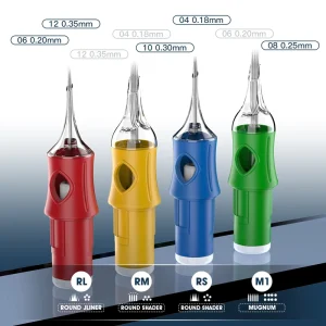 4 Kinds of Color Sterile Disposable Tattoo Needles Factory for Professional Body Art Studio Consumables