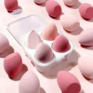4 Pcs Makeup Sponges Blender Custom Logo Oem Bouncy Beauty Puff Professional Foundation Blending