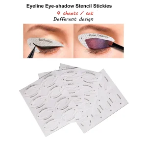 4 Sheets Makeup Template Sticker Eyebrow Stencil Tools Eyeliner Eye Shadow Stencil Sticker