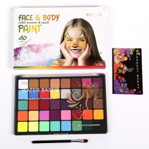 40-Color Halloween Face Paint Kit Trendy Matte Body Art Makeup Non-Toxic Gouache Paint Set