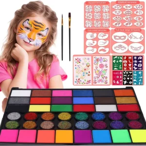 42 Color Customizable Body Paint Set with Color Box Packaging for Halloween & Christmas