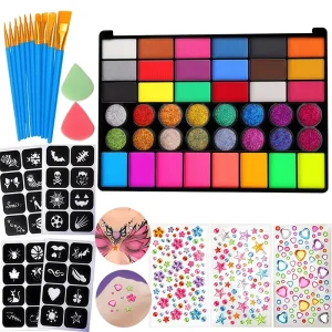 42 Color Non Toxic Skin Friendly Face Painting Kit Halloween Cosplay Party Makeup Art Paints Body Painting Supplies
