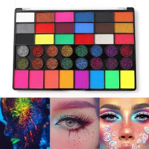 42 Colors Face Body Paint, Large Cream Face Painting Palette Kit, Non Toxic Hypoallergenic FacePaint for Halloween SFX Special
