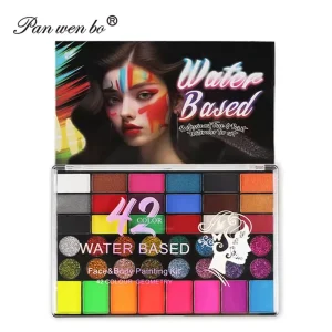 42 Colors Face Paint Kit Professional Activated Body Paint for Cosplay Halloween Face Painting Water Based Body Face Paint