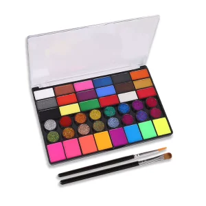 42 Colors Kids Face Paint Kit Professional Body Paint for Birthday Christmas Halloween Cosplay Water Based Environment-Friendly