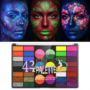 44 Color Body Art Gouache Paint Palette Watercolor Pigment Set for Halloween Christmas Drama & Street Vending