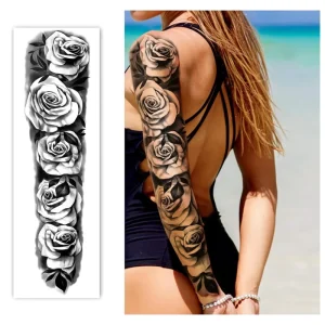 480*170mm Industrial Style Toem Harmless Compass Fantastic Beasts Rose Temporary Full Arm Carp Tattoos