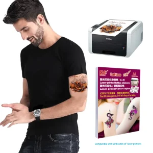 5 Sets White Laser Print Sexy Temporary Tattoo Stickers A4 Size Waterproof Film Free Indian Washable DIY Tattoo Paper