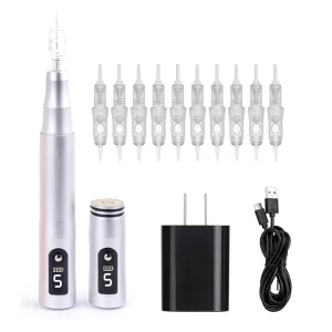 5 Speeds Wireless Rechargeable PMU Battery Pen Tattoo Kit Permanent Makeup Microblading Machine for Eyebrows Eyeliner Lips