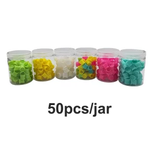 50 Pcs Silicone Tattoo Ink Cups Medium Size Permanent Makeup Pigment Disposable Container Cap Tattoo Accessories Ink Holder Cup
