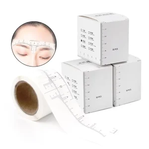 50-Piece Box Disposable Eyebrow Ruler Stickers Microblading Guide Measurement Tool