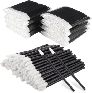 50-Piece Disposable Black Lip Brushes, Lint-Free Lipstick and Lip Gloss Applicators