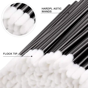 50 Pieces bag Disposable Flocking Head Lip Liner Wand Applicator One off Makeup Brush Lipstick Lip Gloss Wand Applicators