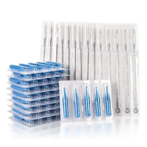 50PCS Black Tip Stainless Steel Electric Tattoo Needles for Tattoo Guns Sterilized