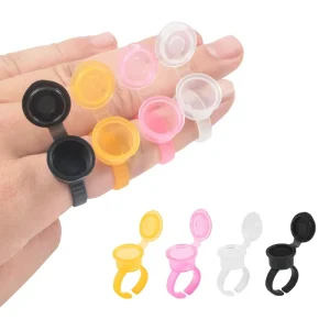 50PCS Plastic Tattoo Pigment Ink Cups with Lid Cover Cap Permanent Makeup Microblading Tool