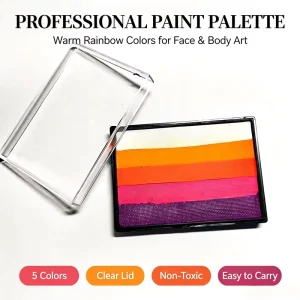 50g Eco-friendly Non-Toxic Water Activated Rainbow Split Cake Face Paint Halloween Party Body Painting for Kids