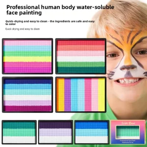 50g Water Based Body Paint Washable Face & Body Rainbow Strip Color Matching Pigment 7 Color Set Quick Drying Children Cosplay