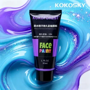 50ml Waterproof Sweatproof Long Lasting Quick Drying Tube Packaging for Face Paint Paste