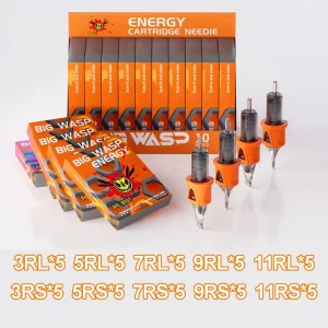 50pcs Disposable Energy Tattoo Cartridge Needle 0.35MM 0.30MM Mixed Size Sterilized for Body Art