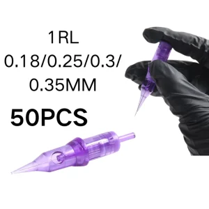 50pcs Tattoo Needles Revolution Cartridge RL RS RM M1 Professional Cartridge Membrane for Permanent Eyebrow Liner Tattoo