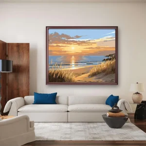 50x40cm Acrylic Handmade Eco-Friendly Digital Printing Seascape Painting by Numbers Kit with Brushes Without Frame