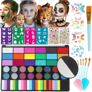 54 Color Facial Painting Pigment Kit Waterproof Face Paint for Holiday Cosplay