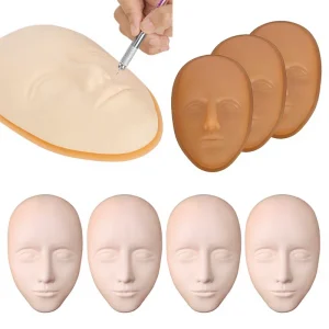 5D Facial Tattoo Training Head Silicone Practice Permanent Makeup Lip Eyebrow Tattoo Skin Mannequin Face Head Tattoo Accessories