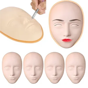 5D Makeup Practice Mask Silicone Facial Tattoo Training Head Permanent Makeup Lip Eyebrow Lash Tattoo Skin Mannequin Face Head