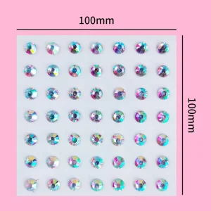 5D Rhinestone Diamond Stickers Colorful Crystal Gem Body Jewels for Festival, Face, Eye & Chest Decoration, Professional Quality