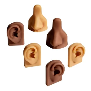 5D Silicone Practice Skin Block Nose Ear for Microblading Semi Permanent Makeup Beginner Piercing Training Tools