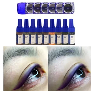 5ML Tattoo Ink for Eyebrows and Eyeliner Microblading Permanent Makeup Pigment with Tattoo Machine Supplies