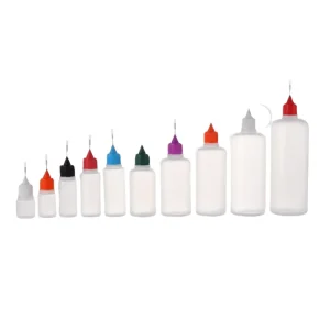 5ml 120ml HDPE Soft Plastic Cylinder Squeeze Bottle Needle Tip Screen Printing Skin Care Serum Essential Oil Perfume