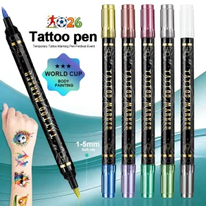 5pcs Eco-friendly Multi-color Temporary Tattoo Markers Double Head Set Acrylic Body Face Skin Drawing Party Festival Use Factory