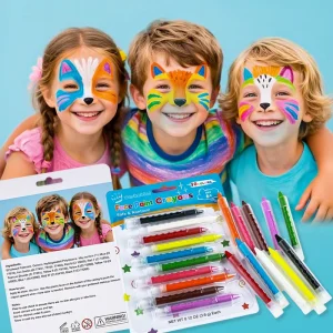 6/10 Color Non-Toxic Mineral Wax Twist Crayon Set Washable Face & Body Paint Sticks Kit Children DIY Makeup CE Certified