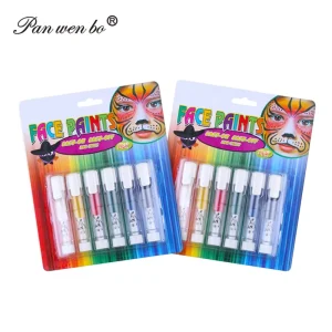 6 Color Fluorescent Halloween Face Makeup Paints Oil Based Facial Makeup Creative Body Painting