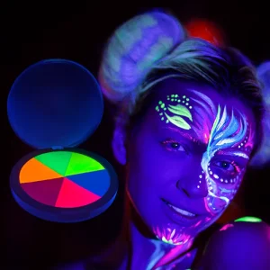 6 Colors UV Neon Glow in the Dark DIY Water Based Children Body Paint Skin Makeup Fluorescent Face Paint Palette Kit Set