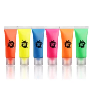 6 Neon Fluorescent UV Glow Blacklight Skin-Friendly Face and Body Paint for Party & Halloween