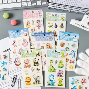 6 Sheets Per Pack Water Transfer Arm Tattoo Stickers Kids Colorful Cartoon Face Tattoo Stickers