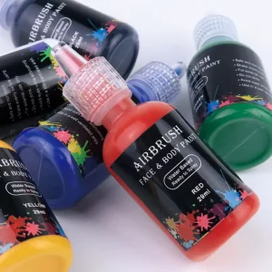 6-color Water-Based Non-Toxic Airbrush Spray Paint Set Safe on Skin Body Art Temporary Tattoo Makeup 100ml/Bottle