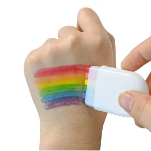6 in 1 Rainbow Face Paint Crayons Stick On Body Paint Makeup for Children Teens Natural Plant Based Skin Harmless for Festivals