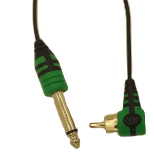 6.35mm Jack Silicone Tattoo Clip Cord Plug 90 Degree RCA Pro Power Supply Coaxial Microphone Monitor Male RCA Cable