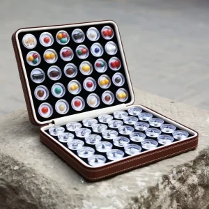 60 pieces of small round bead box circular gemstone jewelry zipper bag nude diamond ring face nail art display box