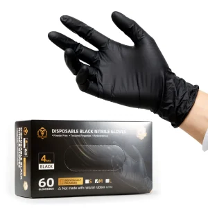 60pcs box Tattoo Disposable Black Nitrile Gloves for Tattoo Artists Body Art Accessory