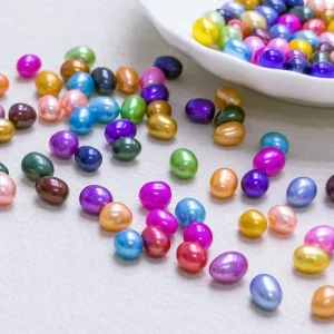 6mm 8mm Natural Freshwater Rice Shaped Pearls Multicolored No Hole Bulk for DIY Jewelry Necklace Supplies
